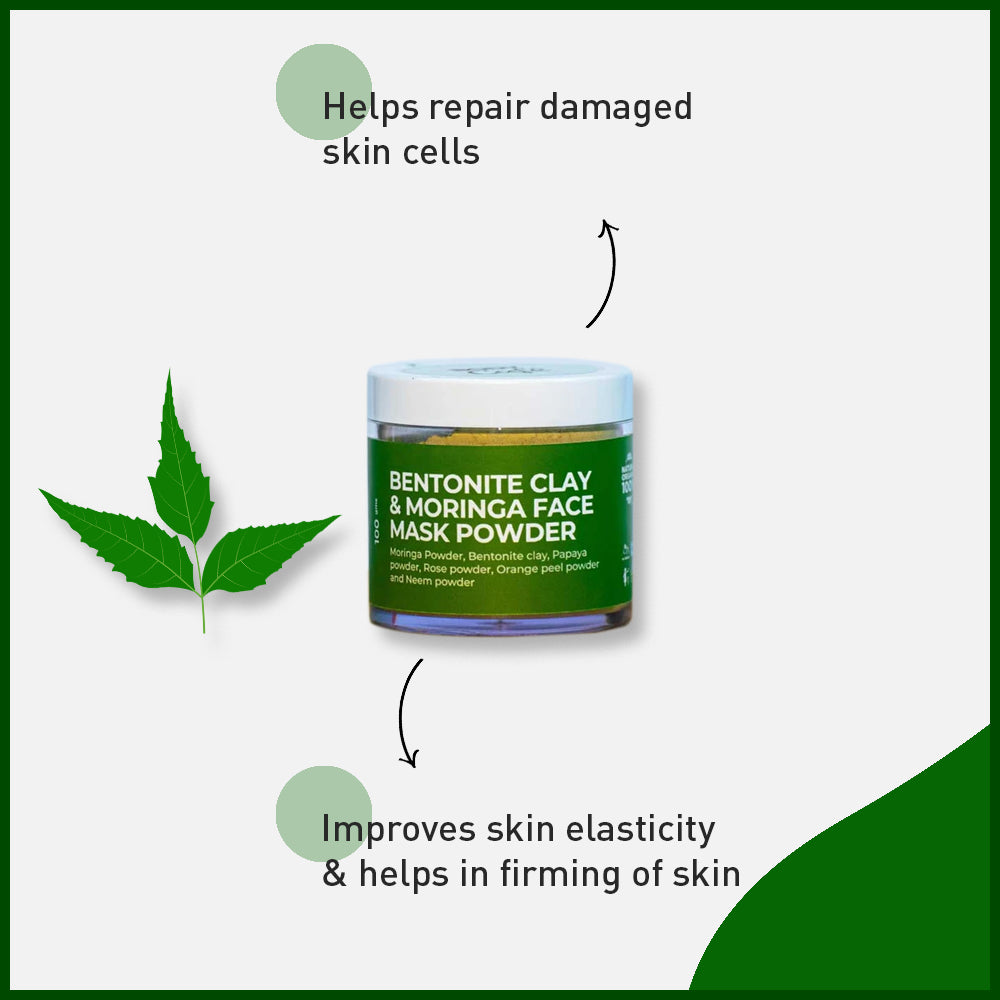 BodyCafé Moringa, Neem & Bentonite Clay Face Pack Powder