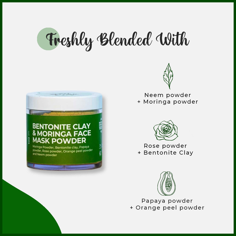 BodyCafé Moringa, Neem & Bentonite Clay Face Pack Powder