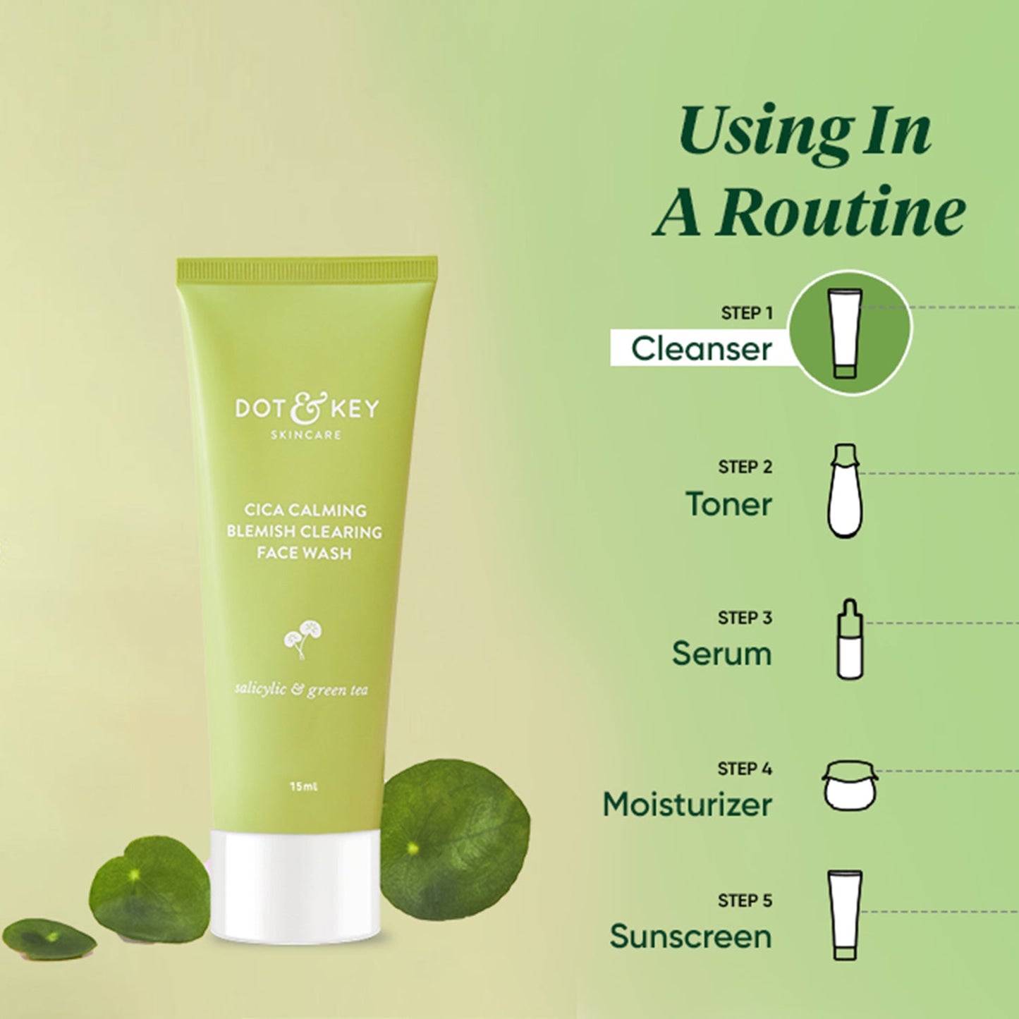 Dot & Key Cica Calming Blemish Clearing Face Wash (15ml)