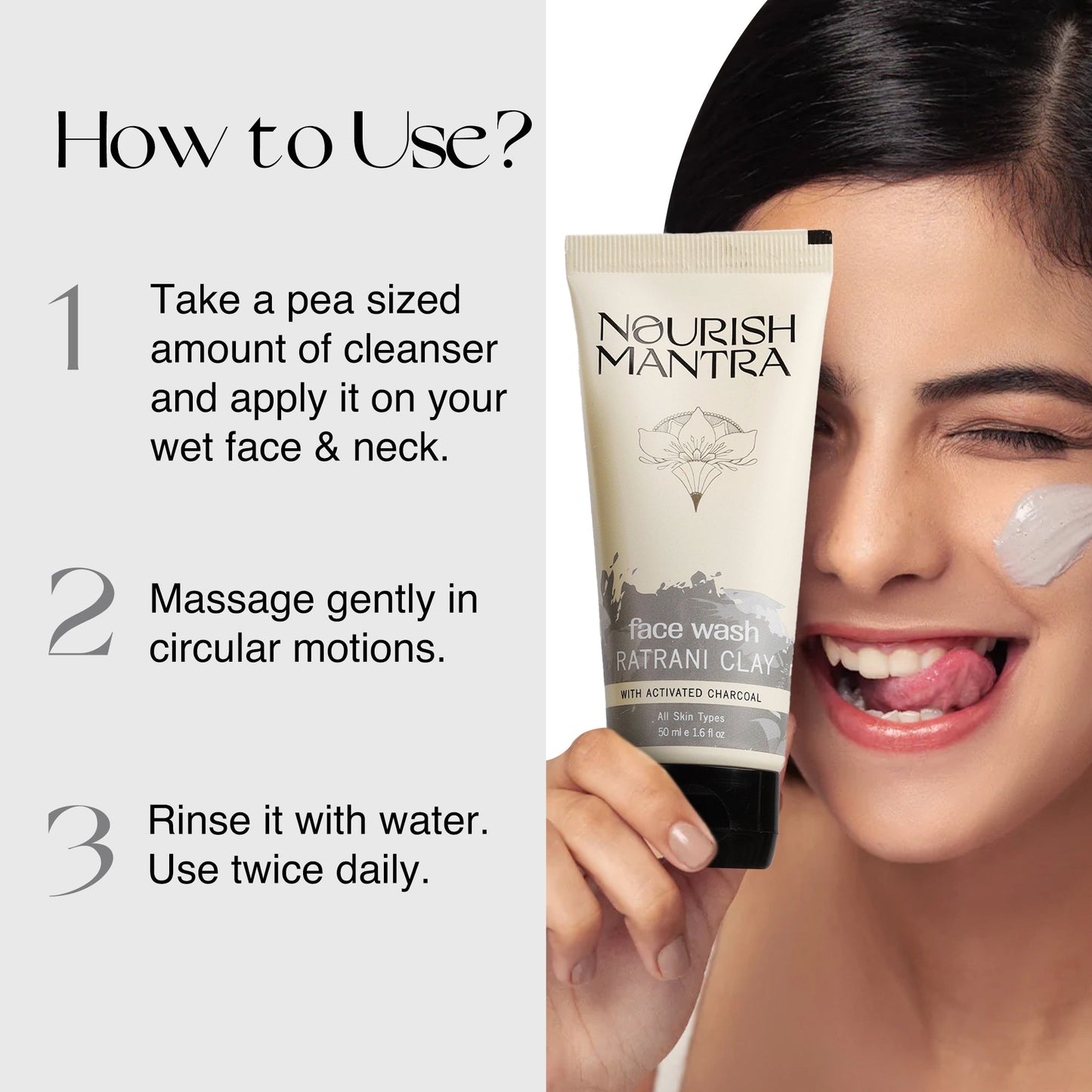 Ratrani Clay Face Wash 50g - Nourish Mantra